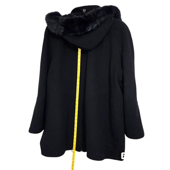 FS Limited Women's 2X Plus Size 100% Wool Black Lined Coat Excellent Condition - Picture 5 of 14